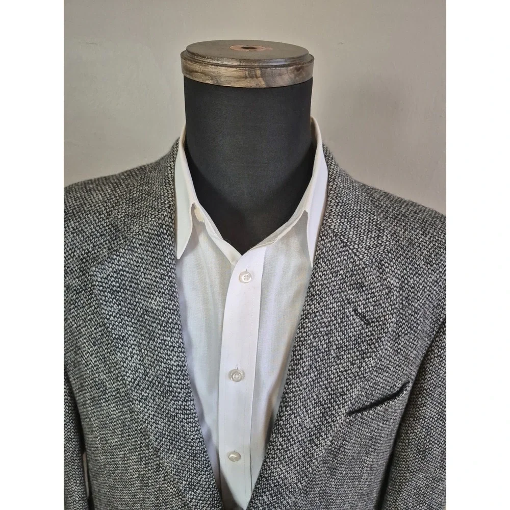 Giorgio Santangelo Mens Wool Sport Coat 42R Gray Made in Italy Vintage Blazer